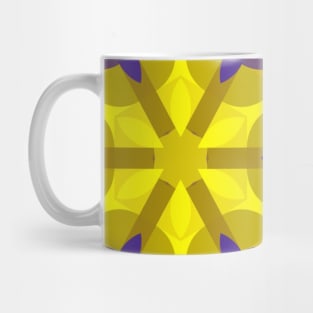 Retro Mandala Flower Yellow Purple and Green Mug